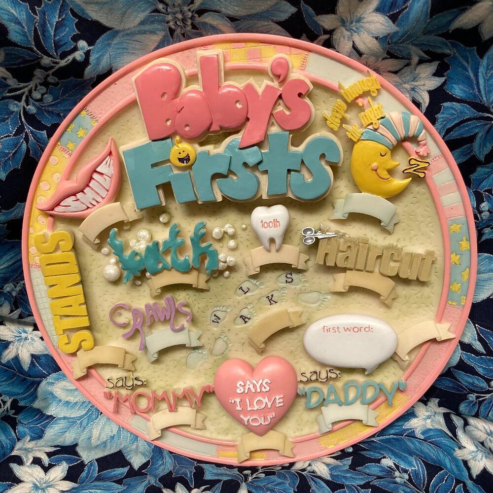 Adorable Baby’s Firsts Collectible Plate Wall Hanging by House of Lloyd